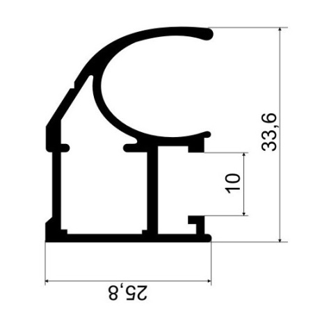 Профиль вертикальный асимметричный MS120 Венге (A31)